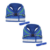 Kuber Industries Reflective Dog Harness with Adjustable Leash|Breathable Polyester Mesh Fabric |Small Size|HT-844|Comfortable No-Pull Grip|Quick Release Buckles|Easy On-Off Harness|Blue (Pack of 2)